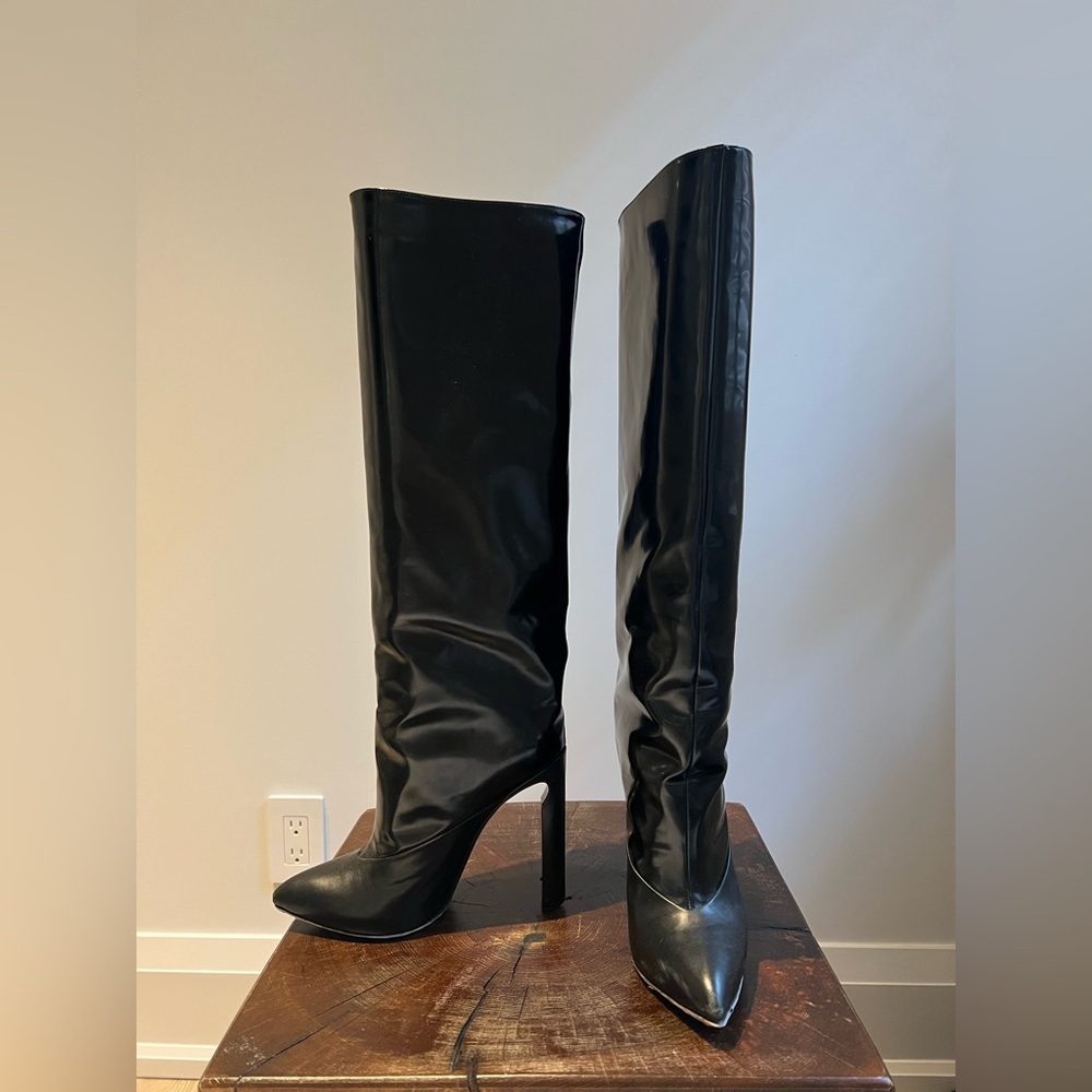 Jimmy Choo Black Leather Platform Boots